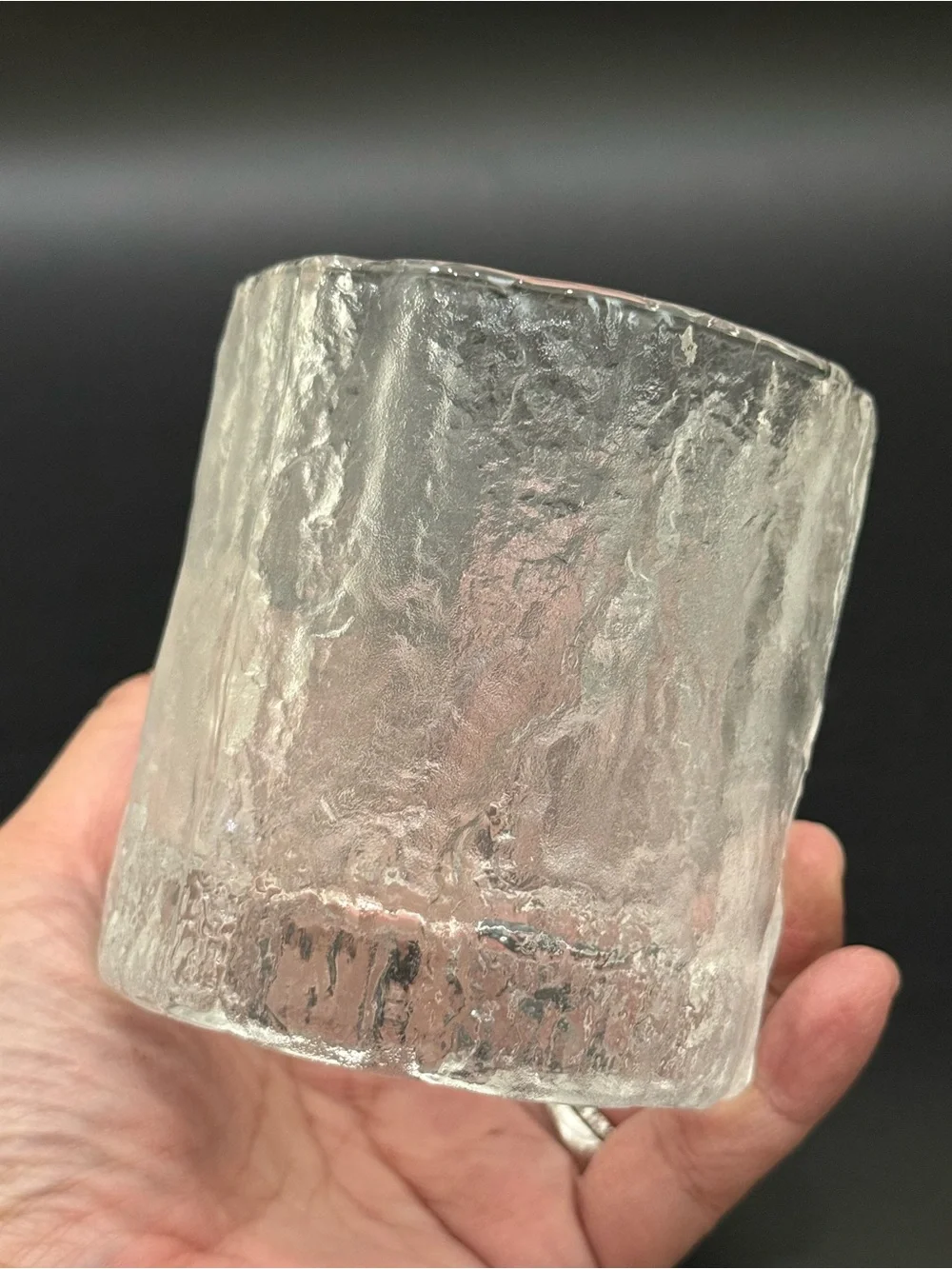 1pc MIKASA Frostfire Frosted Textured Rocks Old Fashioned Lowball Tumbler Glass